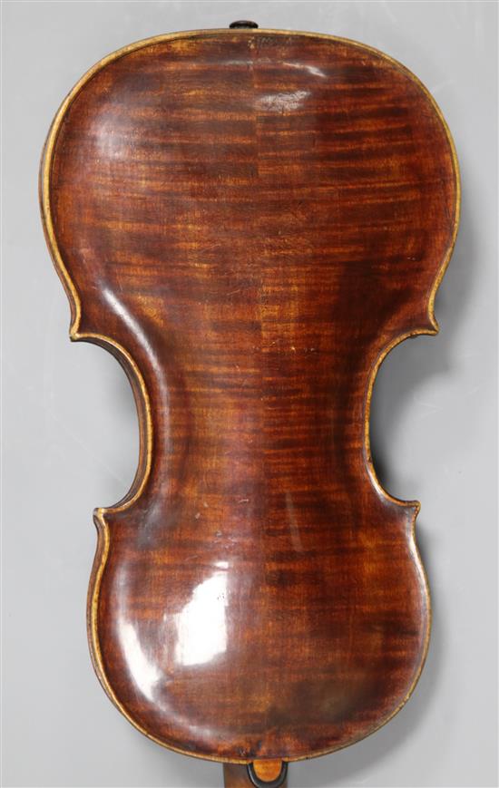 A late 18th century violin by Ludwig Bausch, c.1780 overall length 23in. back 14.5in.